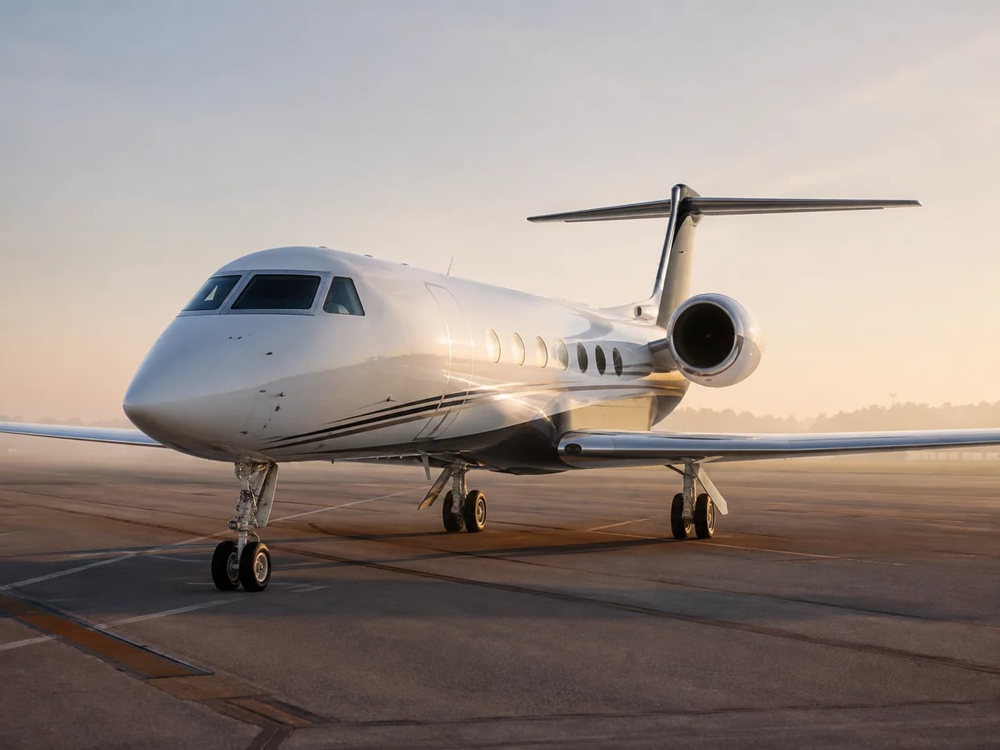 A private jet waiting on the apron