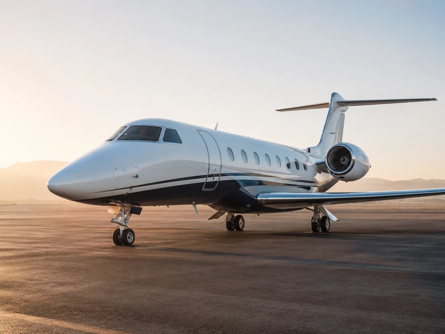 A private jet on the taxiway