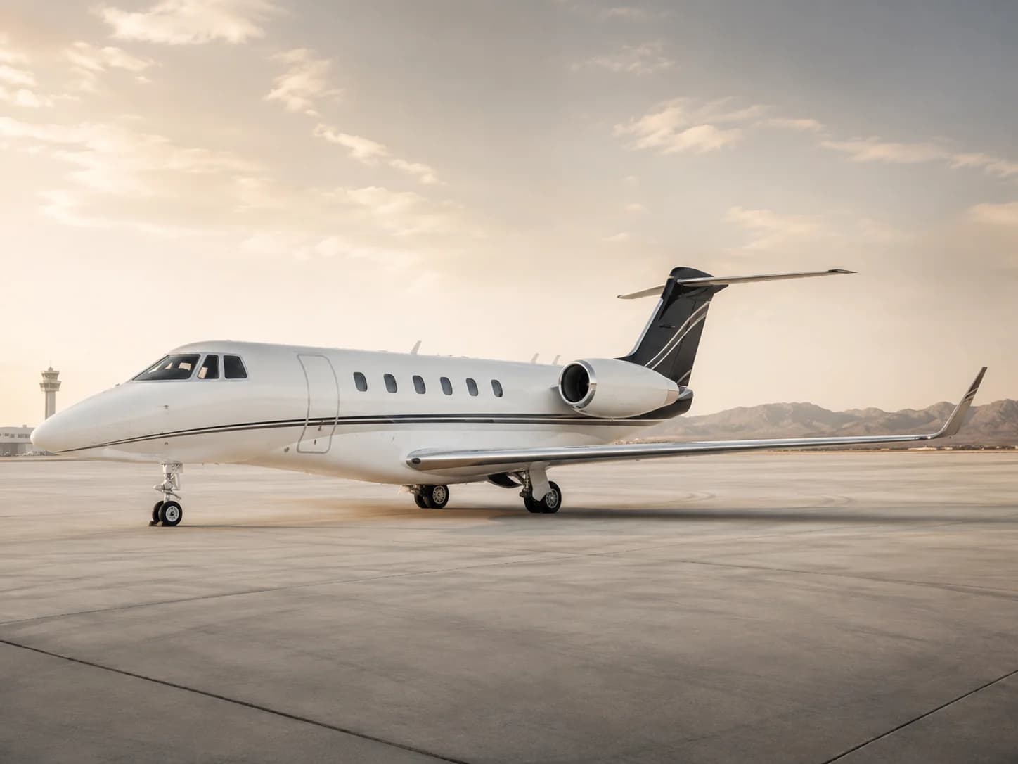 A private jet with the airstair down