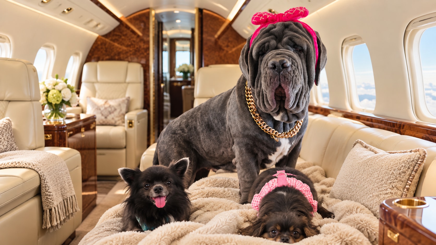 A dog travelling with SkySociety
